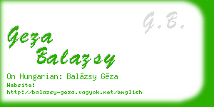 geza balazsy business card