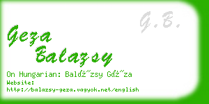 geza balazsy business card